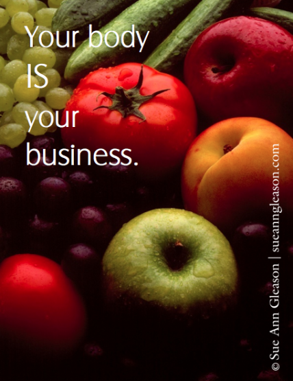your body is your business inspirational quote fruit photo